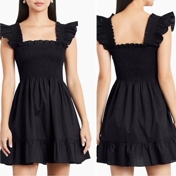 Hill House Dresses & Skirts - Hill House Home Elizabeth Nap Dress In Cotton Poplin Black Smock New Size XS